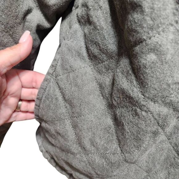 Pacsun Quilted chore coat olive drab green pockets zip front size Large cotton - Picture 5 of 9